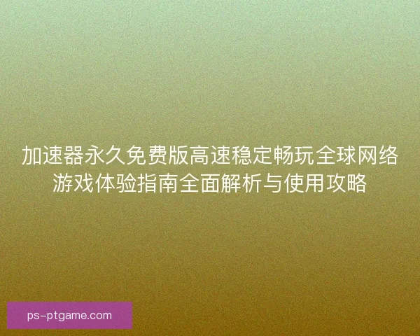 加速器永久免费版高速稳定畅玩全球网络游戏体验指南全面解析与使用攻略 加速器永久免费版高速稳定畅玩全球网络游戏体验指南全面解析与使用攻略